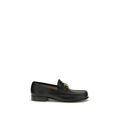 Black Calf Leather Bos Taurus Slip-On Loafers