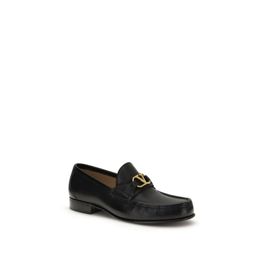 Black Calf Leather Bos Taurus Slip-On Loafers