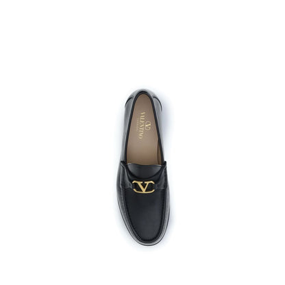 Black Calf Leather Bos Taurus Slip-On Loafers