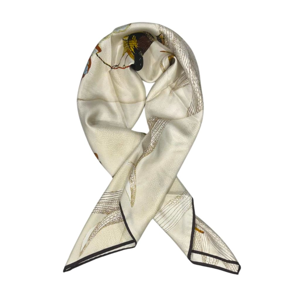 White Silk Women Scarf