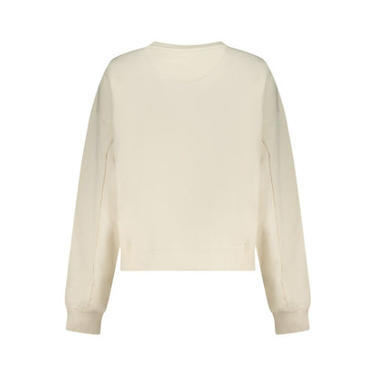 White Cotton Women Sweatshirt