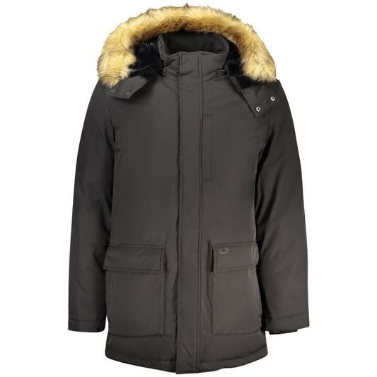 Black Polyester Mens Jacket