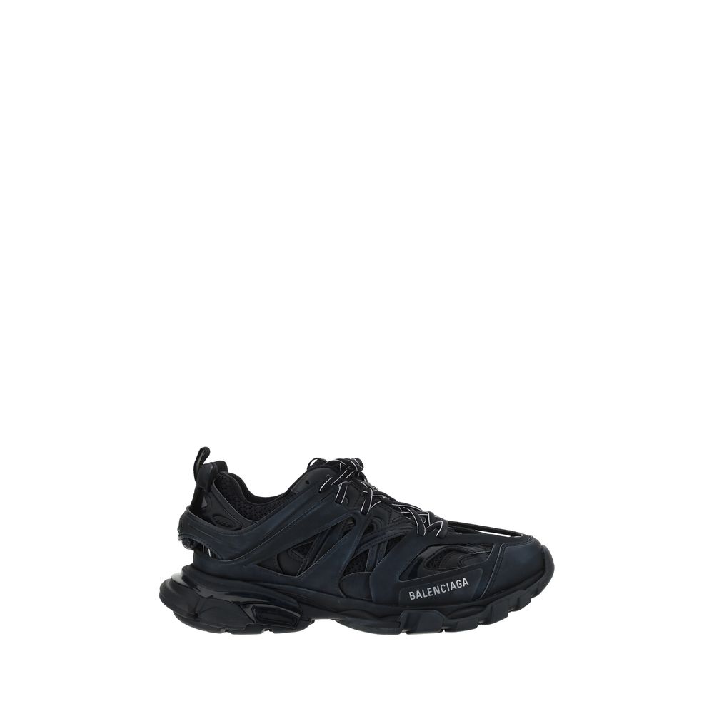 Black Polyester Sneakers