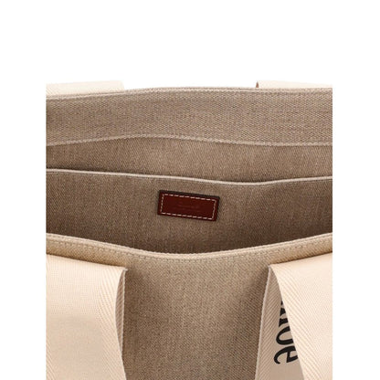 Beige Linen Tote Bag