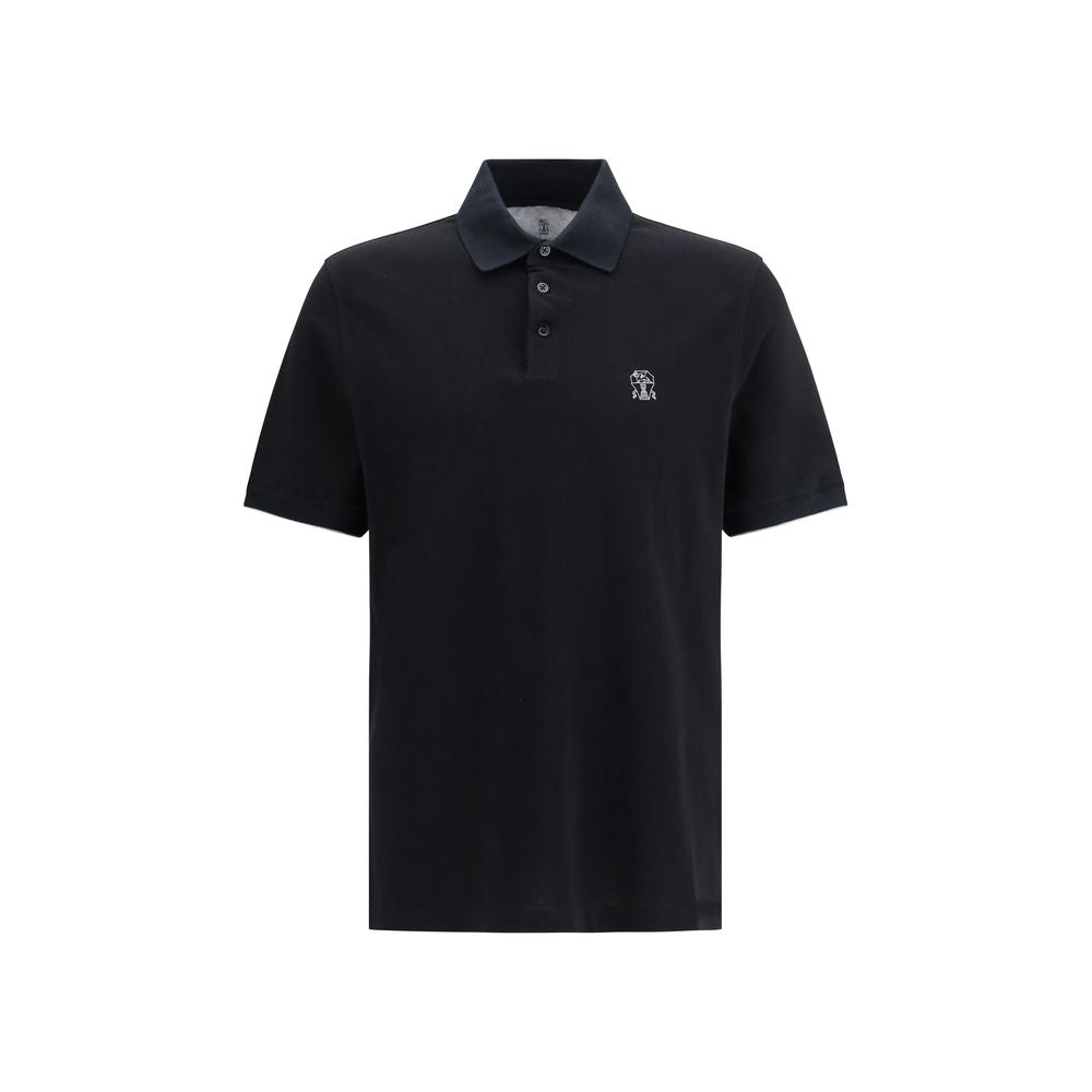 Black Cotton Polo Shirt