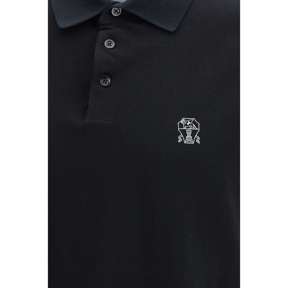 Black Cotton Polo Shirt