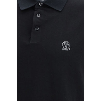 Black Cotton Polo Shirt