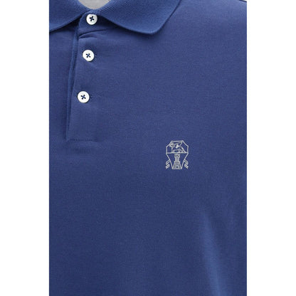 Blue Cotton Polo Shirt