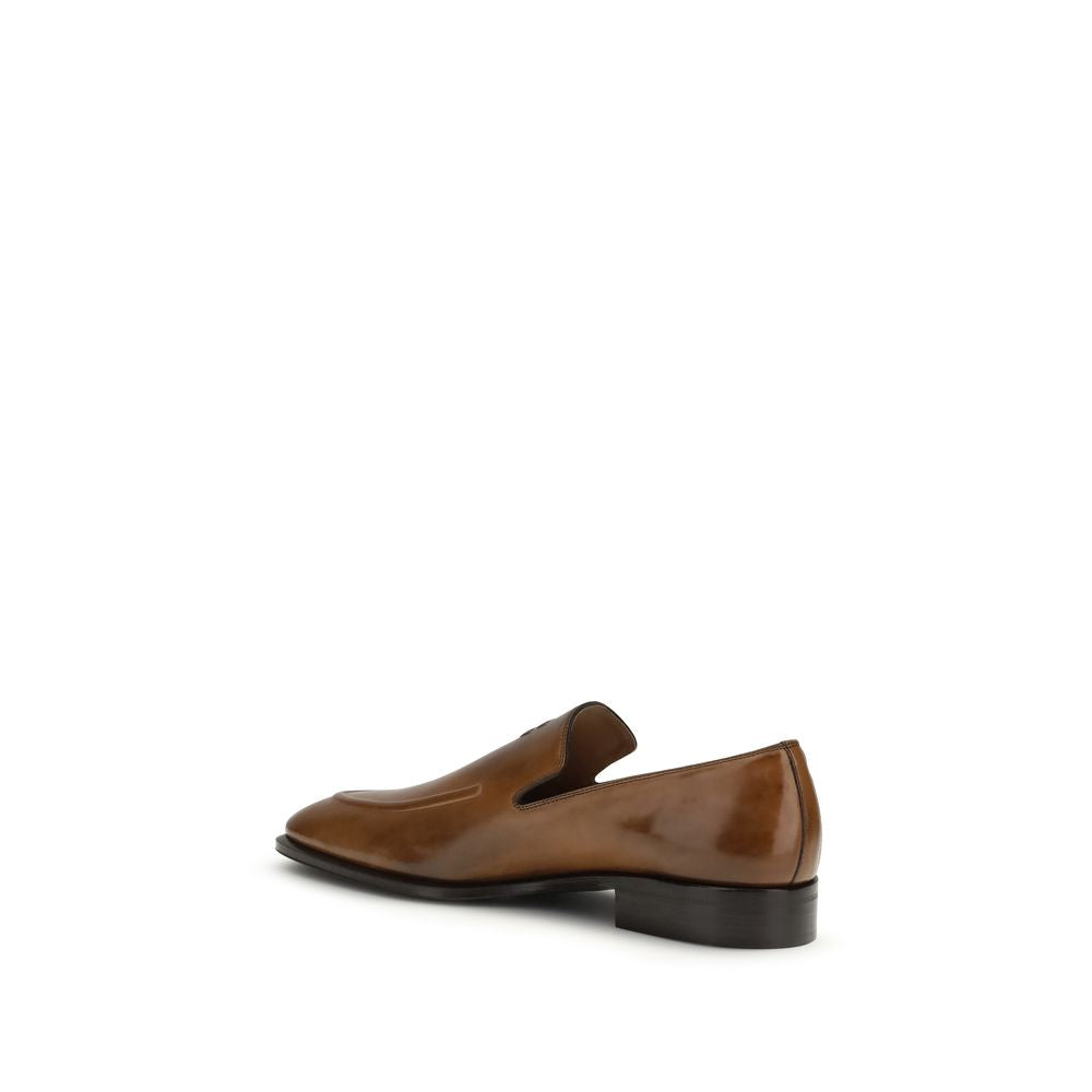 Brown Calf Leather Bos Taurus Slip-On Loafers
