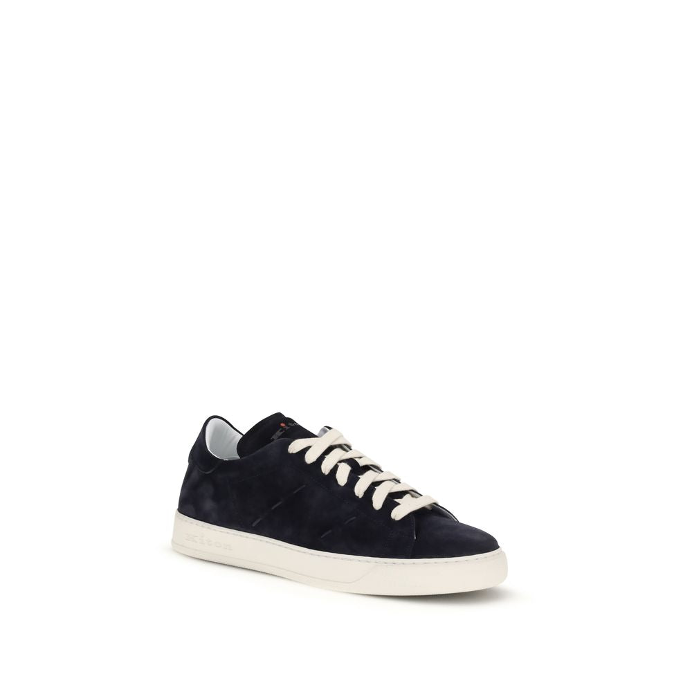 Blue Calf Leather Bos Taurus Low Top Sneakers