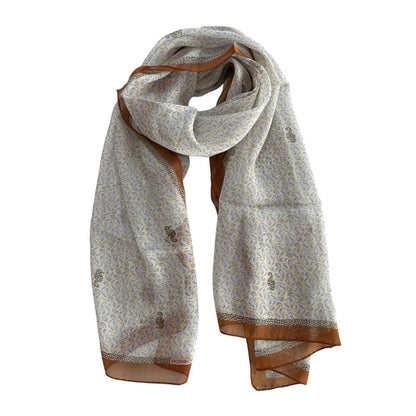 Brown Silk Women Scarf