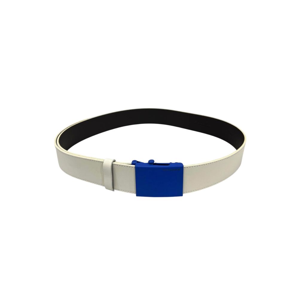 White Leather Men Belt