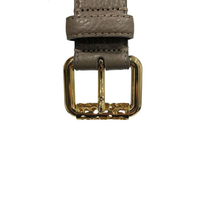 Grey Leather Women Belt