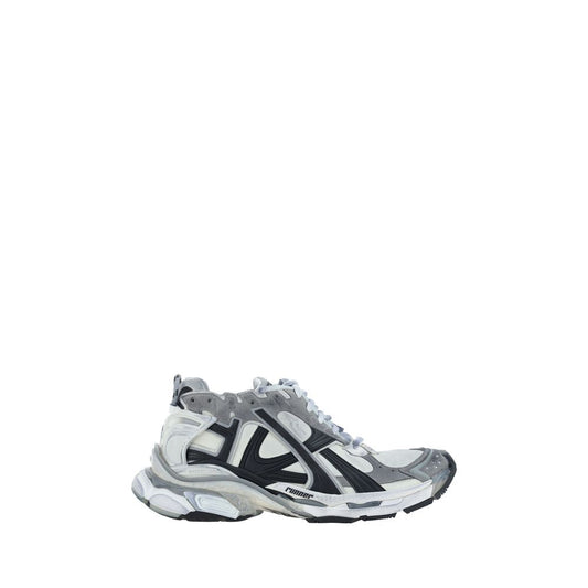 Gray Polyurethane Athletic Sneakers