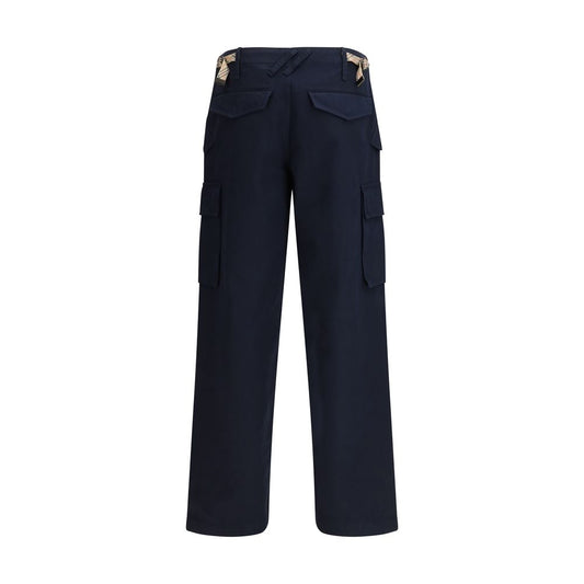 Blue Cotton Cargo Pants