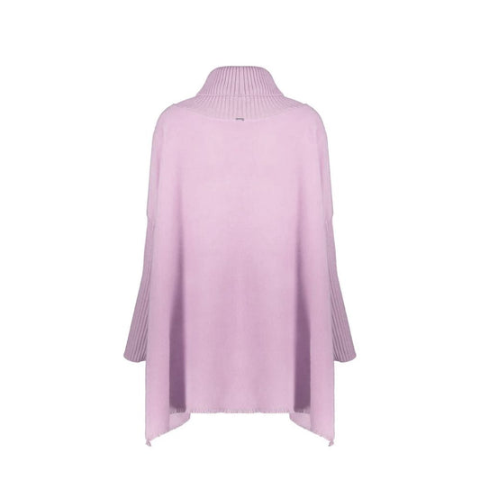 Purple Virgin Wool Poncho