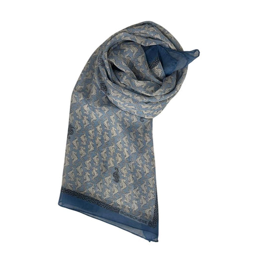 Blue Silk Women Scarf