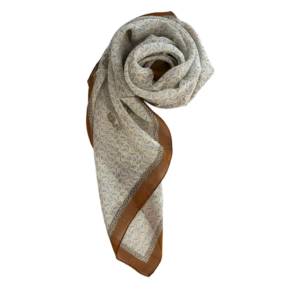 Brown Silk Women Scarf