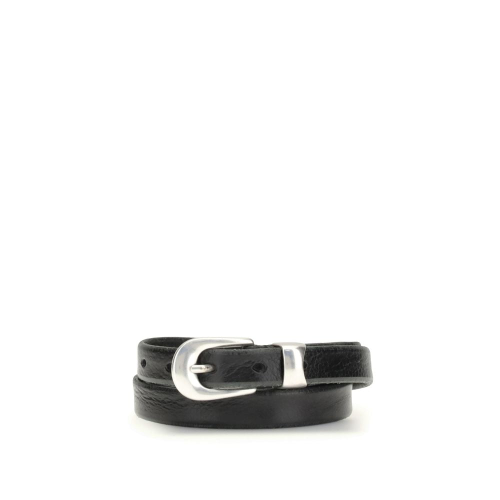 Black Calf Leather Bos Taurus Thin Belt
