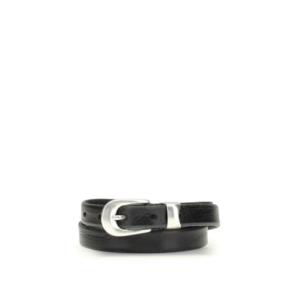 Black Calf Leather Bos Taurus Thin Belt