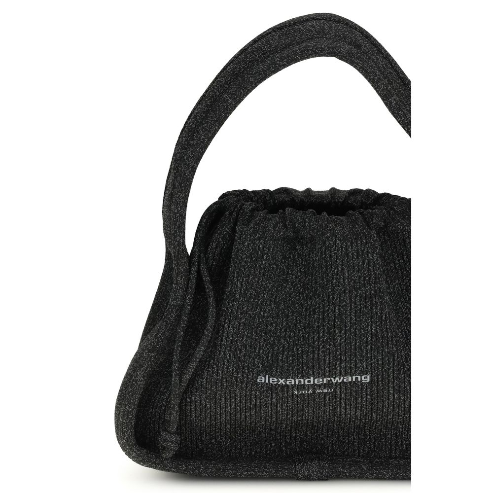 Black Polyester Shoulder Bag