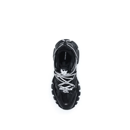 Black Polyethylene Athletic Sneakers