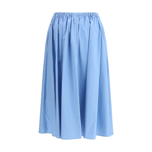 Light Blue Cotton Midi Skirt