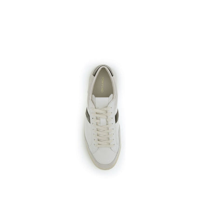 White Calf Leather Bos Taurus Sneakers
