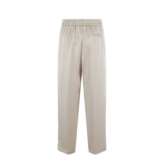 Beige Acetate Casual Pants