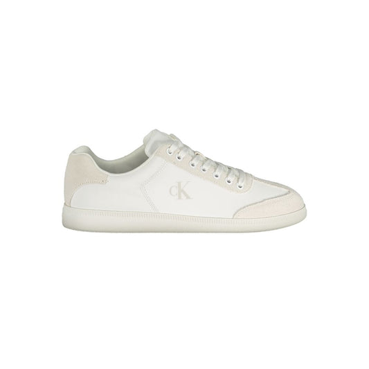 White Polyester Men's Sneaker