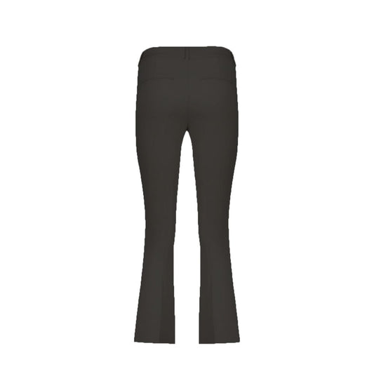 Black Elastane Flared Pants