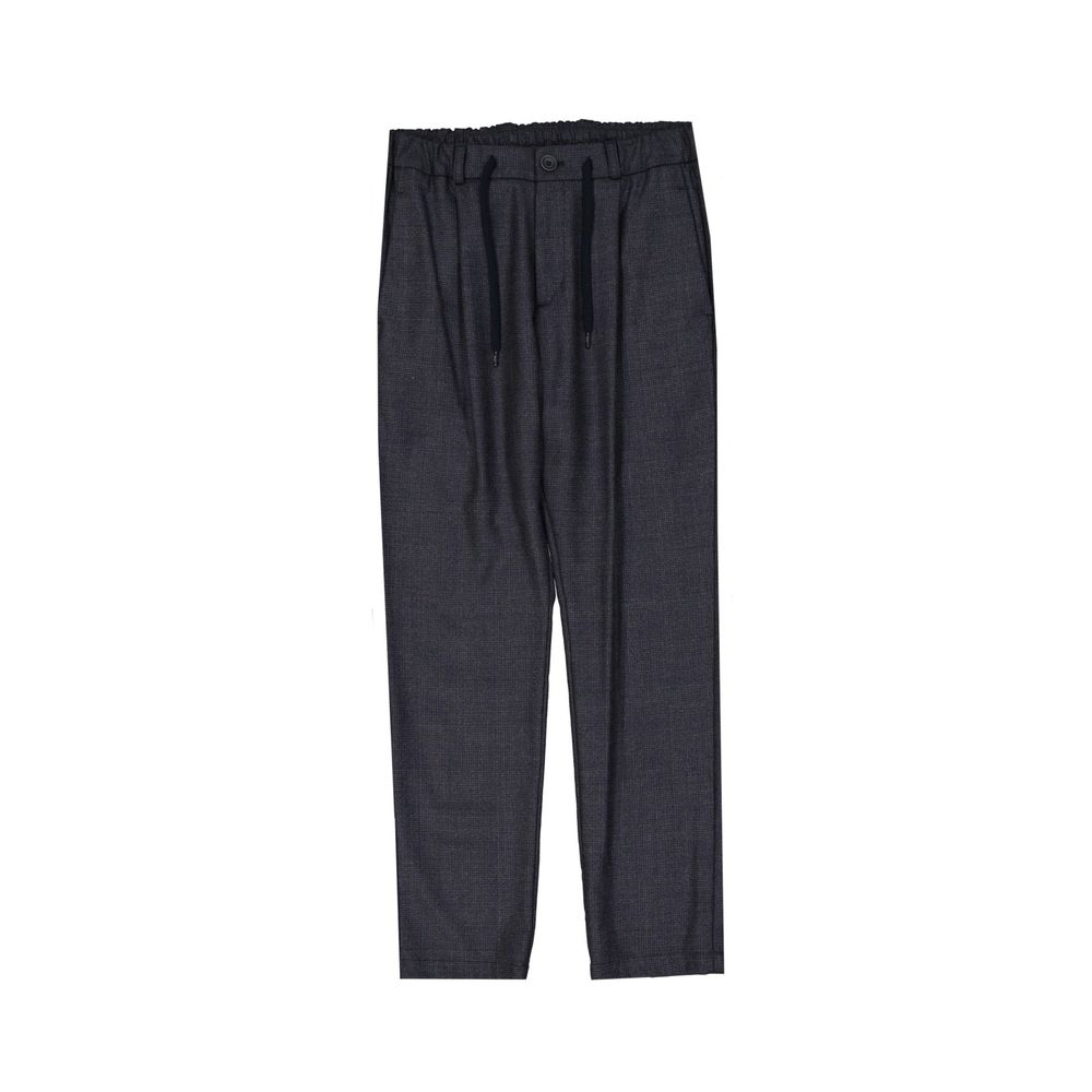 Gray Virgin Wool Casual Pants