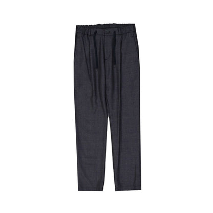 Gray Virgin Wool Casual Pants