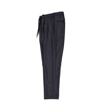 Gray Virgin Wool Casual Pants