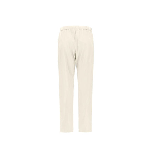 White Polyester Casual Pants