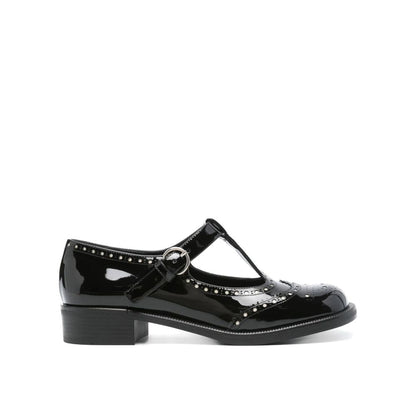 Black Calfskin Flats