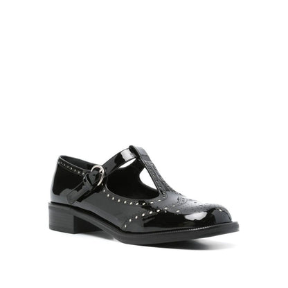 Black Calfskin Flats