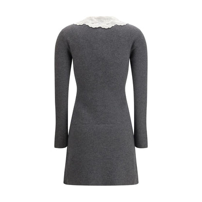 Gray Cotton Casual Dress
