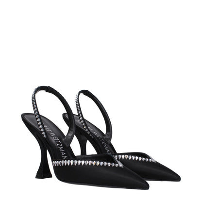 Black Satin Stiletto Heel Sandals