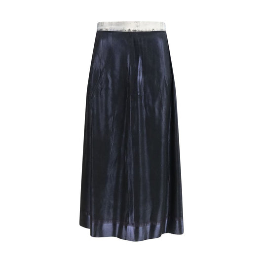 Blue Acetate Midi Skirt