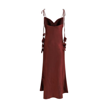 Bordeaux Polyester Casual Dress