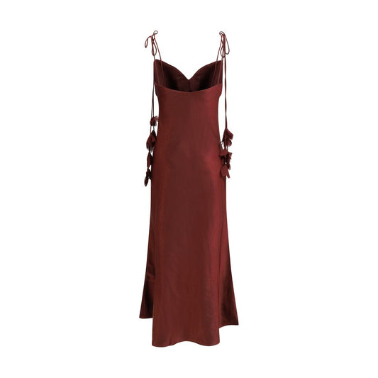 Bordeaux Polyester Casual Dress