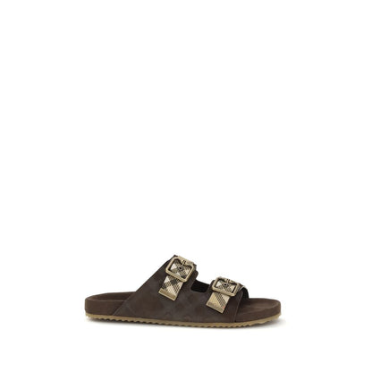 Brown Polyamide Flat Sandals