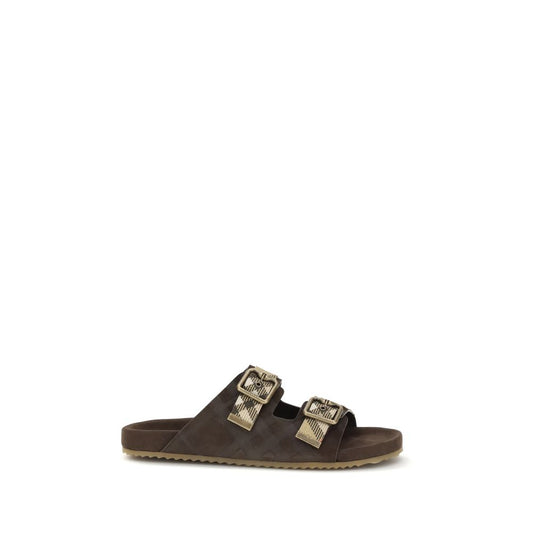 Brown Polyamide Flat Sandals