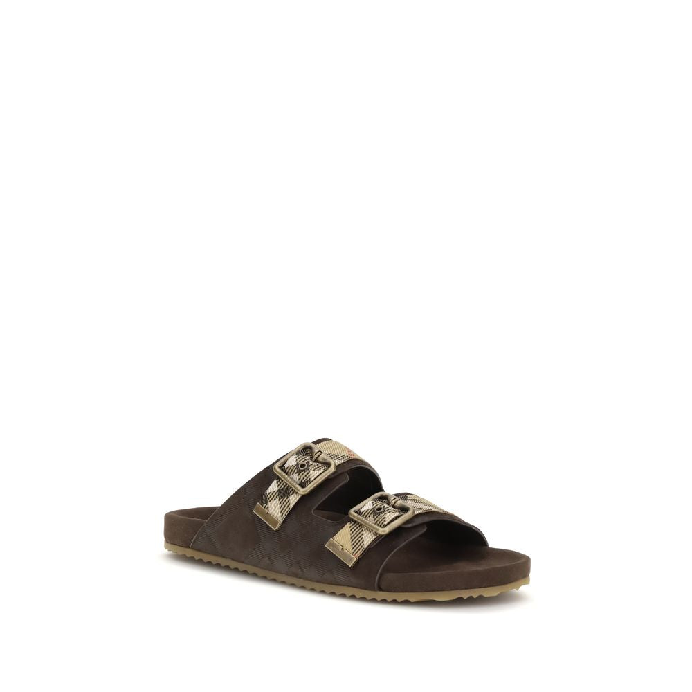 Brown Polyamide Flat Sandals