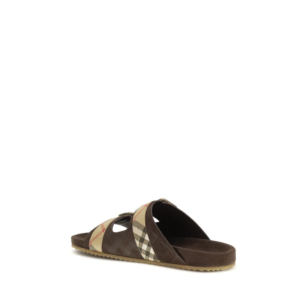 Brown Polyamide Flat Sandals