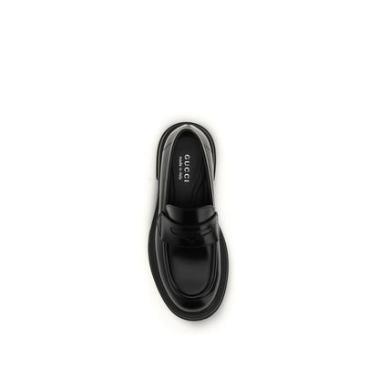 Black Calf Leather Bos Taurus Slip-On Loafers