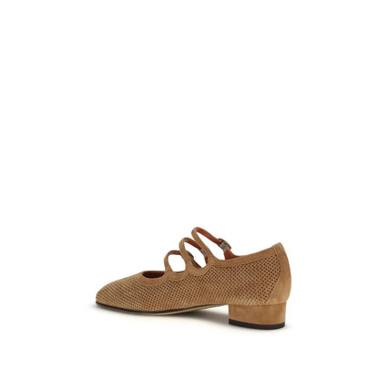 Beige Calf Leather Bos Taurus Ballet Flats