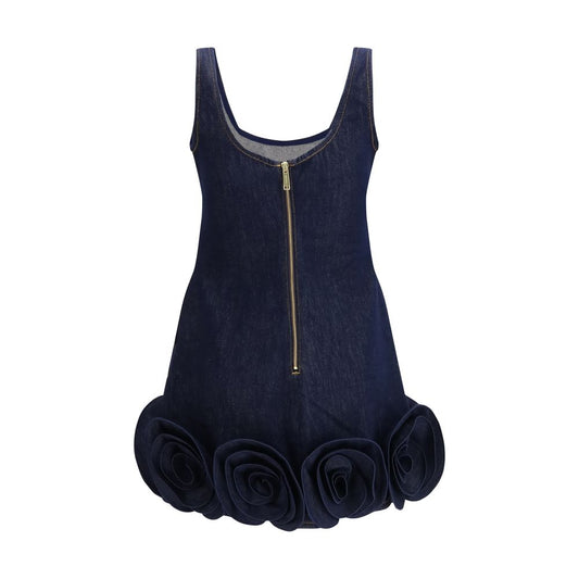 Blue Cotton Casual Dress