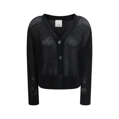 Black Fleece Wool Cardigan